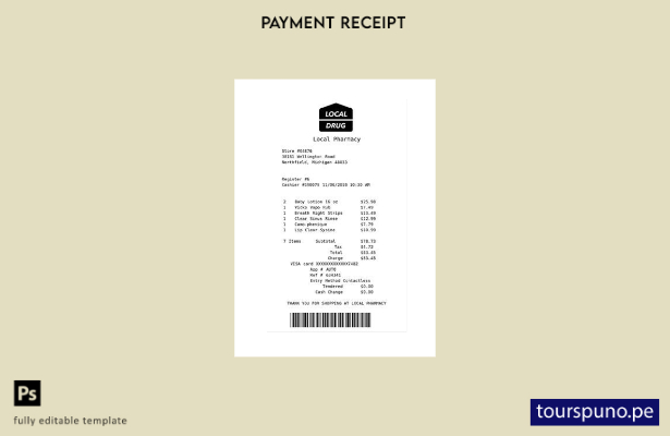 plantilla de cheque de pago de farmacia local lista para imprimir